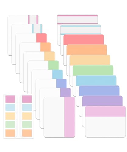 Mr. Pen- Sticky Index Tabs, 500 pcs, 21 Sets, Pastel | Writable Colored Page Markers for Reading Notes, Books, Binders, Notebook, Folders and Classify Files, Water-Resistant - color: Pastel