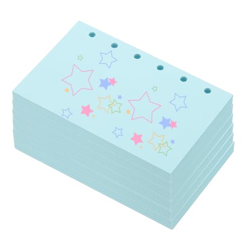 PATIKIL Colored Loose Leaf Paper, 5" x 3.2"(A7) 300 Sheets 6 Holes Punched 150GSM Blank Binder Refill Paper Supplies for Office Note Taking Teacher Planner Journal Notebook, Blue - color: Blue, size: 5" x 3.2"