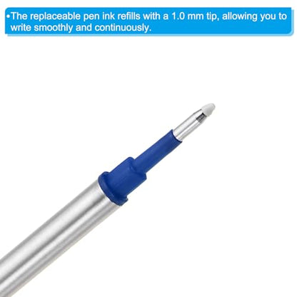 PATIKIL 1mm Pen Ink Refills, 10 Pcs Ballpoint Refill Medium Point Metal Compatible Replaceable Replacement for Pen Writing Office, Blue - color: Blue