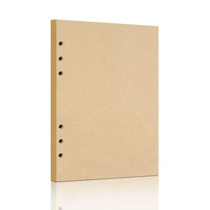 A5 Refill Paper, Unlined Blank Kraft Paper,100GSM Thick Refillable Paper 6 Hole Filler Inserts Loose Leaf Paper,for A5 6 Ring Binder,80 Sheets (160 Pages)(Kraft-Blank-A5) - size: Kraft-Blank-A5