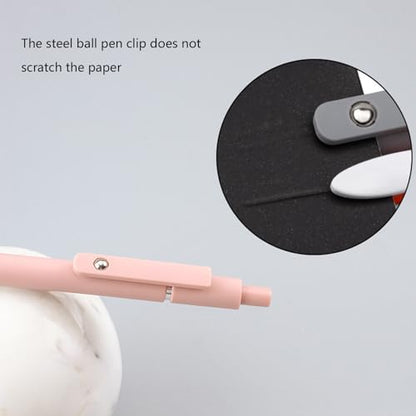5Pcs Retractable Gel Pen Quick Drying Journaling Pen Smooth Writing for Kid Student Adult Writing Journaling - color: Retro color