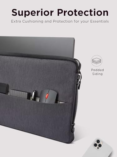 Lenovo Urban Laptop Sleeve 15.6 Inch for Laptop/ Notebook/Tablet Compatible with MacBook Air/Pro Water Resistant - Charcoal Grey - size: 15.6 inch
