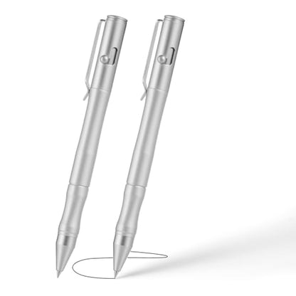 Origin-Joy Brass Bolt Action Pen Set, Heavy Duty EDC Copper Metal Tactile Turn Pen With Gel Ink Refills (Nickel White) - color: Nickel White