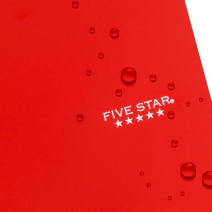 Five Star Spiral Notebook + Study App, 3 Pack, 3 Subject, Wide Ruled Paper, 8" x 10-1/2", Tidewater Blue, Fire Red, Black (930081)