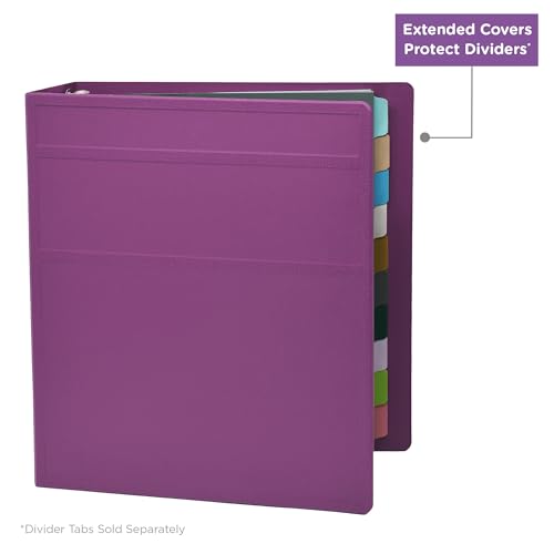 Carstens 3-Inch Heavy Duty 3-Ring Binder - Side Opening, Dewberry Purple, Durable Plastic, Precision No-Gap Rings, Waterproof Cover, No Pockets, Holds 400 Letter Sheets, BPA-Free Made in USA (1707-3R) - color: Purple, size: Case of 14
