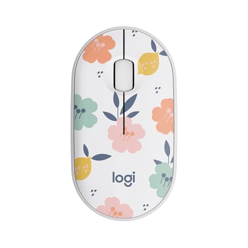 Logitech M340 Wireless Mouse with Limited Edition Prints, USB Receiver and Silent Clicks, Portable Wireless Mouse for Laptop, PC, Windows, Chrome, Surface – Floral Bouquet - color: Floral Bouquet
