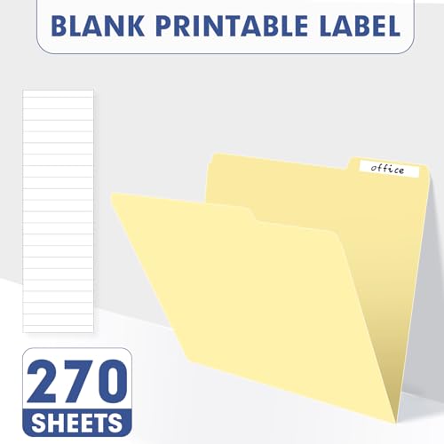 File Folder, PANDRI 270 Pack File Folder, 1/3 Cut Tab, Letter Size, Filing Folder for Office School Business, Manila - color: Manila