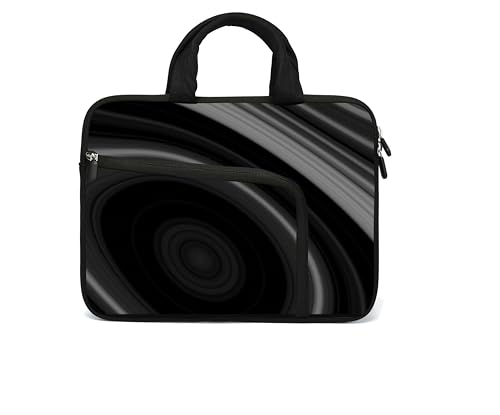 11.6" 12.2 inches Laptop Sleeve Chromebook Case Ultrabook Case Notebook Sleeve PC Messenger Bag Tablet Case Neoprene Handle Sleeve for Men Women, Two Pockets (Cool Black) - color: Cool Black