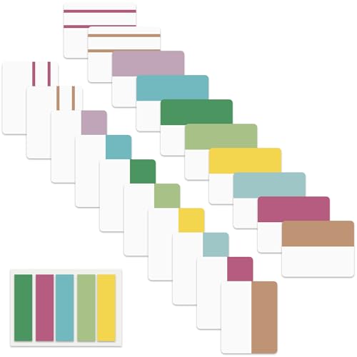 ELII 500 PCS Sticky Index Tabs 21 Sets, Colorful Book Tabs for Notebooks | Sticky Tabs,Page Tabs, Page Markers ,Self Adhesive,Index Labels,Safety Material, Smooth Writing,Transparent,Repositionable - color: Fresh, size: 500
