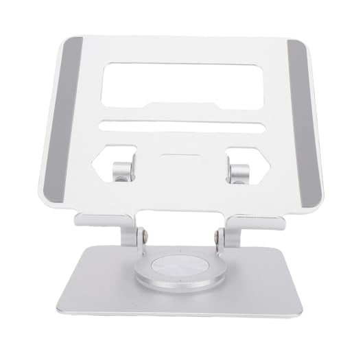 Tablet Stand with Adjustable Height and 360° Rotating Base for 5.8 to 12.9 Inch Tablets Ideal for Video Calls and Online Learning (Silver)
