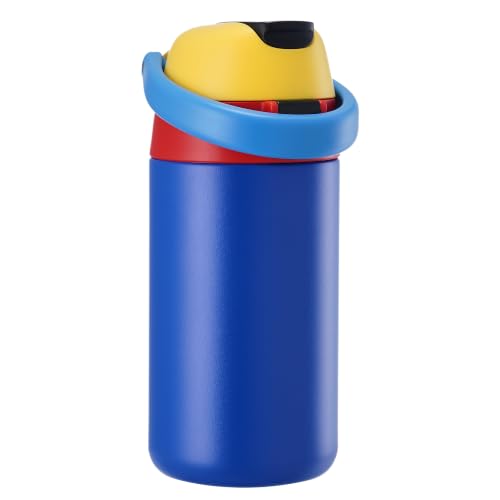 Fijinhom 12 oz Toddler Water Bottle with 2-in-1 Lid, 304 Stainless Steel Insulated Bottle, Kids Water Bottle for School Boys Girls, Leak-Proof Great for Sport, Travel & Gift, Technology Blue - color: Technology Blue