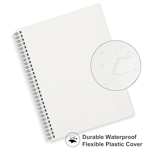 RETTACY Blank Journal Notebook, 2-Pack, 160 Pages per Pack, B5 Medium Size (7.6'' × 10''), 100 GSM Thick Paper, Spiral-bound, Flexible Plastic Cover, for Sketching, Drawing, Painting - color: Transparent - B5, style: Plain