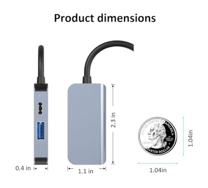 Small USB C HUB for Laptop, USB C Dongle for MacBook Pro, XPS | USB C Docking Station, USB C Splitter for iMac, iPhone 17, XPS, with Card reader+usb a to c adapter, 3-pcs set - color: C to HDMI