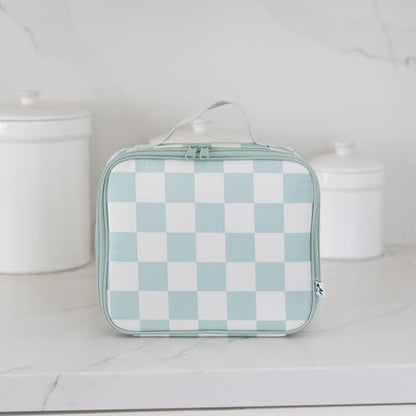 Tiny Twinkle Insulated Lunch Box for Girls and Boys | Durable and Reusable for School & Travel | Ages 3 and Up | Waterproof and Easy to Clean | PFAs and BPA Free（Sage Checkers） - color: Sage Checkers