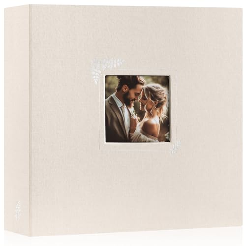 Lanpn Scrapbook Photo Album 12x12, Linen Window Design Cover Top Load 3 Ring Folder Binder Photobook Photo Book 12 x 12 inch with 30 Plastic Sleeves 60 Pages Beige - color: Beige, size: 12x12"
