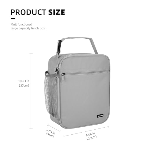 Lovoeo Lunch box Lunch bag for men women Insulated Lunchbox Lunch bags for Work Picnic Travel (Light grey) - color: Light grey