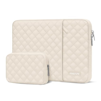 MOSISO Laptop Case 16 inch, 15-15.6 inch Laptop Sleeve Compatible with MacBook Pro 16, HP Dell Acer ASUS Lenovo Notebook, Square Quilted Vertical Computer Bag with Pocket&Small Case, Sand - color: Sand, size: 16 inch