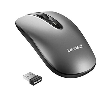 Leadsail Wireless Slim USB Mouse, Silent Click 3 Adjustable Levels, 4 Button Laptop Mouse for Windows Mac PC Notebook