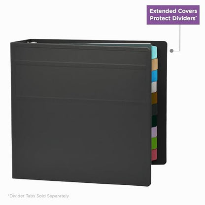 Carstens 4-Inch Heavy Duty 3-Ring Binder - Side Opening, Charcoal Gray, Durable Plastic, No-Gap Rings, Waterproof Cover, No Pockets, Holds 600 Letter Sheets, BPA-Free, Made in USA (1851-3R) Case of 10 - color: Charcoal Gray, size: Case of 10