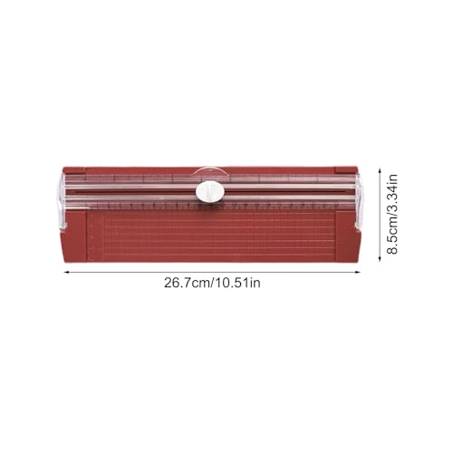 Paper Cutter Slider 10.5 Inch Precision Straight Slider | with Side Ruler Cardstock Cutter for Photo Cardstock Label Crafting Scrapbooking Supplies - color: Red