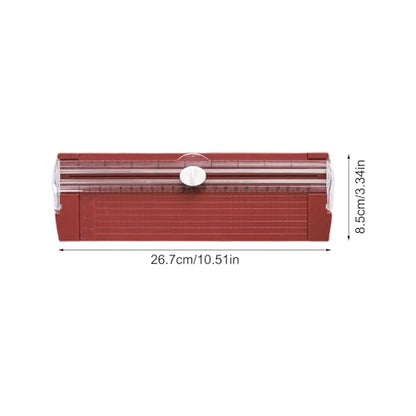 Paper Cutter Slider 10.5 Inch Precision Straight Slider | with Side Ruler Cardstock Cutter for Photo Cardstock Label Crafting Scrapbooking Supplies - color: Red