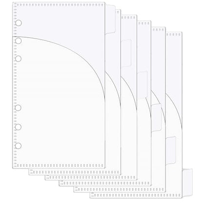Mogoostry A6 Binder Pocket Cash Envelope 6-Tab Clear Plastic Binder Dividers with 2 Pockets for 6 Ring A6 Binder Sheet Protector Pouch Binder Folder Organizer (6 Sheets) - color: Clear - 1 Set