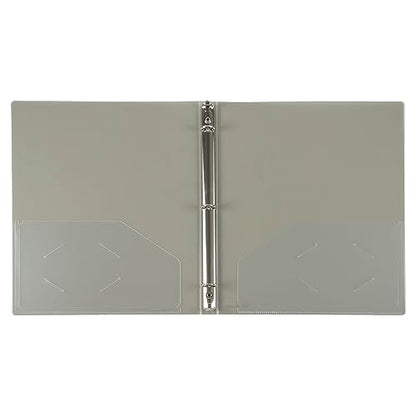 JAM PAPER Plastic 0.5 inch Binder - Smoke Grey 3 Ring Binder - Sold Individually - color: Smoke, size: 0.5 inch