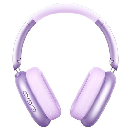 Wentronic Y01 Wireless Noise Canceling Headphones Bluetooth 5.3 Over Ear Headphones with Microphone, Hi-Res Audio, 48H Playtime, Foldable Comfortable Earpads,Compatible with iOS,Android,PC, Purple - color: Purple