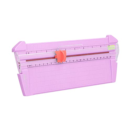 GLOGLOW School Supplies Mini Portable Paper Cutter with Transparent Scale and Replaceable Head for Accurate Cutting of 10 Pages A4 Compact Paper Trimmer Nan (13930 Lilac Purple) - color: 13930 Lilac Purple