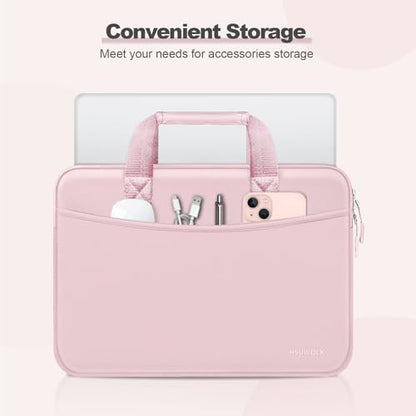 Laptop Case 13.3 inch,13-13.3 inch Laptop Sleeve Bag Compatible with MacBook Neo 13/Air 13 13.6/Pro 13/Pro 14,HP Dell ASUS Lenovo,Neoprene Computer Bag with Handle&Curved Pocket,Pink - color: Pink, size: 13.3 inch