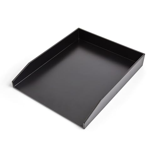 Staples Front‑Load Stackable Plastic Letter Tray, Black, 2‑Pack – Desktop Paper Organizer for Office Files & Documents - size: 1 Pack, style: Letter Tray (Front-Load)