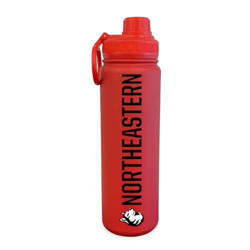 Northeastern Water Bottle - Double Walled Stainless Steel 24 oz Keeps Drinks Cold or Hot - color: Northeastern