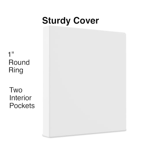 Staples 1" 3-Ring View Binder, White, 4/Pack - color: White, size: 4 Pack, style: 1'' Inch