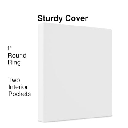 Staples 1" 3-Ring View Binder, White, 4/Pack - color: White, size: 4 Pack, style: 1'' Inch