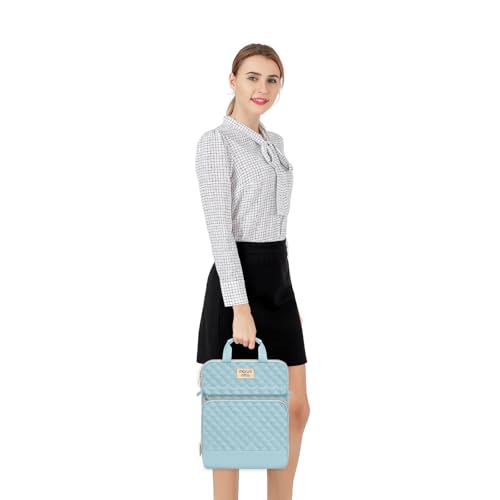 MOSISO 12.9 inch Tablet Sleeve Bag for iPad Pro 13 M4&iPad Air 13 M3 M2,iPad Pro 12.9 M2 M1 6/5,Surface Laptop Go 12.4,Galaxy Tab S8+/S9+ 12.4,Square Quilted Carrying Case with 2 Pockets, Ice Blue - color: Ice Blue, size: 12.9 inch