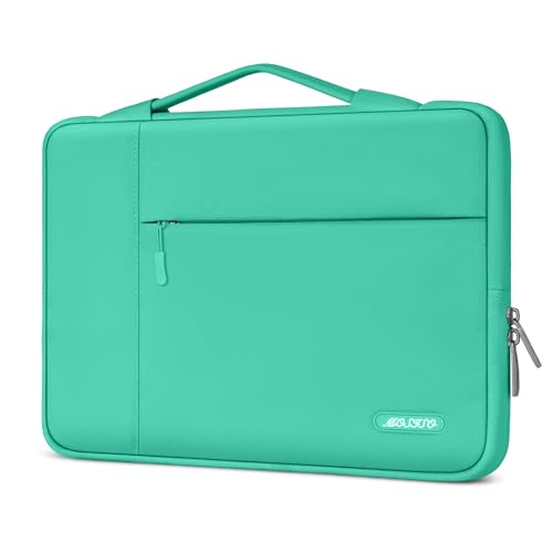 MOSISO Laptop Case 13.3 inch, 13.3 inch Laptop Sleeve with Handle | Compatible with MacBook Air/Pro 13/Pro 14, HP Dell ASUS Lenovo, Polyester Multifunctional Computer Bag, Biscay Green - color: Biscay Green, size: 13.3 inch