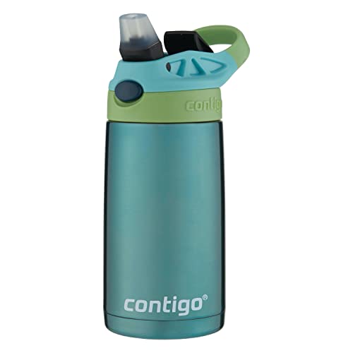 Contigo Kids Stainless Steel Water Bottle with Redesigned AUTOSPOUT Straw, 13oz, Green and Blue, Easy Clean, BPA Free (Pack of 4) - color: Ocean, size: 13 Ounces (Pack of 4)