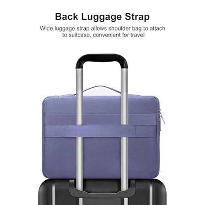 MOSISO 360 Protective Laptop Case 13.3 inch, 13-13.3 inch Laptop Sleeve | Compatible with MacBook Air/Pro 13 / Pro 14, HP Dell ASUS Lenovo,Side Open Bag with 2 Raised&1 Flapover Pockets,Lavender Gray - color: Lavender Gray, size: 13.3 inch
