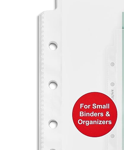 Staples 7‑Hole Punched Sheet Protectors, 5.5 x 8.5 Mini Size, Clear Plastic Page Protectors for Binders, Bulk 75‑Count - style: 75 Pack