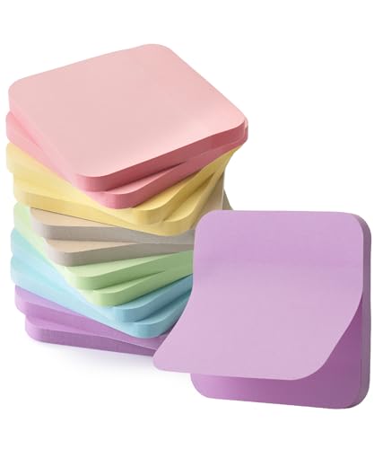 Mr. Pen- Sticky Notes, 2.8"x2.8", 12 Pads, 720 Sheets, Pastel Color | Round Corner Sticky Notes Bulk, Self-Stick Note Pads, Perfect for Office, School, Home, Study & Organization
