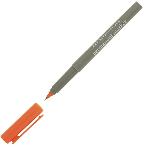Art Alternatives 영구 마커, 엑스트라 파인, 오렌지 - 1.2mm 펠트 펜촉 - 영구 - 다중 표면 - 드로잉 + 글쓰기 + 일러스트레이션 - color: 주황색., size: 1개(1팩)