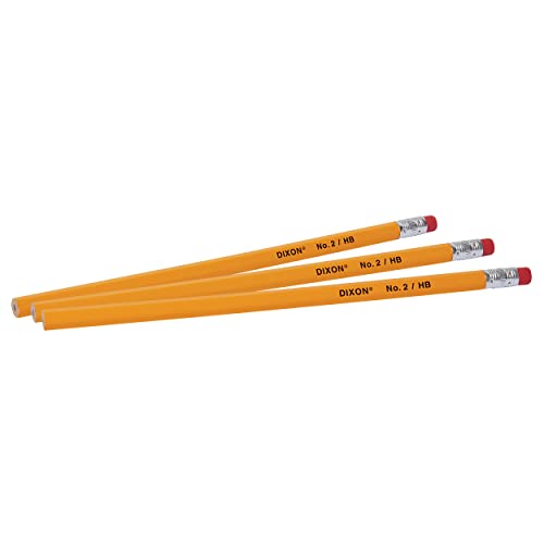 Dixon No. 2 Yellow Pencils, Wood-Cased, Black Core, #2 HB Soft, 8-Count (14408)