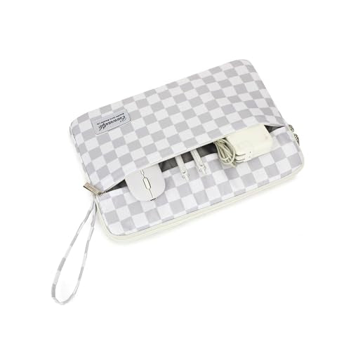 Canvaslife Laptop Sleeve Case Cover with Pocket for MacBook Pro 14 inch and 14 inch-14.4 inch HP, Lenovo, Dell, ASUS, Acer Notebook Computer (Grey Checker) - color: Grey Checker, size: 14 inch / 14.0 inch