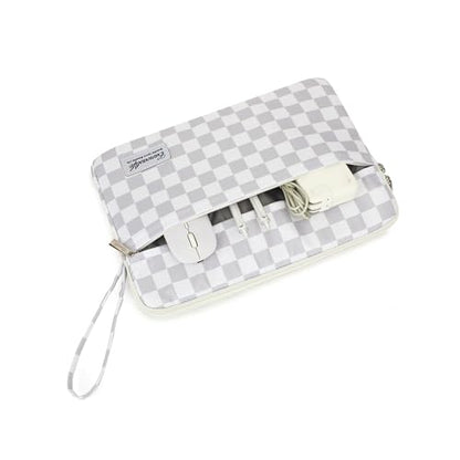 Canvaslife Laptop Sleeve Case Cover with Pocket for MacBook Pro 14 inch and 14 inch-14.4 inch HP, Lenovo, Dell, ASUS, Acer Notebook Computer (Grey Checker) - color: Grey Checker, size: 14 inch / 14.0 inch