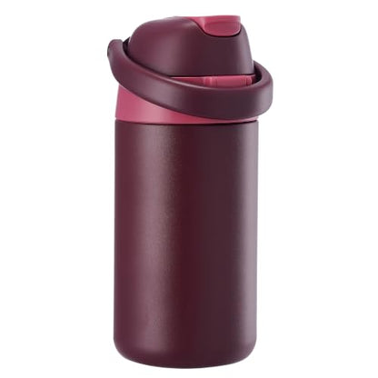 Fijinhom 12 oz Toddler Water Bottle with 2-in-1 Lid, 304 Stainless Steel Insulated Bottle, Kids Water Bottle for School Boys Girls, Leak-Proof Great for Sport, Travel & Gift, Red - color: Red