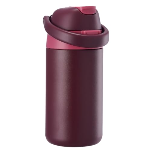 Fijinhom 12 oz Toddler Water Bottle with 2-in-1 Lid, 304 Stainless Steel Insulated Bottle, Kids Water Bottle for School Boys Girls, Leak-Proof Great for Sport, Travel & Gift, Red - color: Red