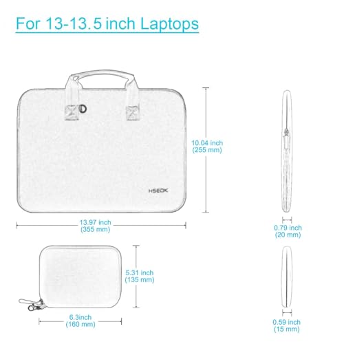 Hseok Laptop Sleeve 13.3-14 inch Case with Small Pouch, Neoprene Computer Bag Compatible with MacBook Neo/Pro 14 M5/M4/M3/M2/M1, Mac Air/Pro 13.3, XPS 14 and Most 13-14 inch Notebooks,Champagne - color: Champagne, size: 13"-14"