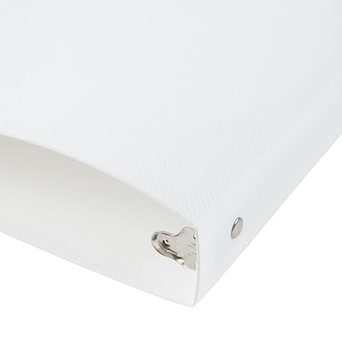 JAM PAPER Plastic 1 inch Binder - White 3 Ring Binder - Sold Individually - color: White, size: 1 inch