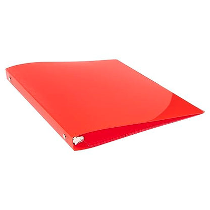 JAM PAPER Plastic 0.5 inch Binder - Red 3 Ring Binder - Sold Individually - color: Red, size: 0.5 inch