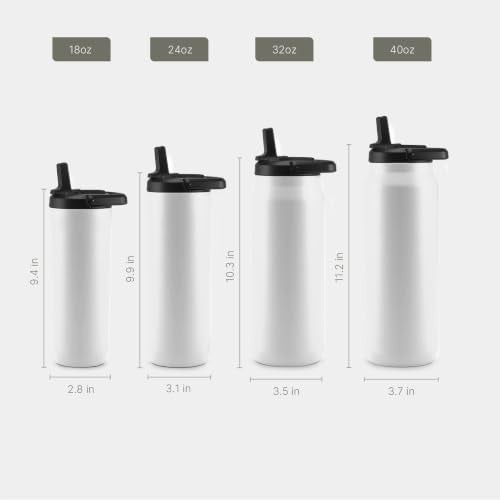 ZULU Base 40oz Stainless Steel Water Bottle with 3 Lids- Straw, Chug, Twist | Double Walled and Vacuum Insulated Metal Thermos | For Gym, Outdoor | Built in Carry Loop, Dishwasher Safe, White - color: White, style: 40oz